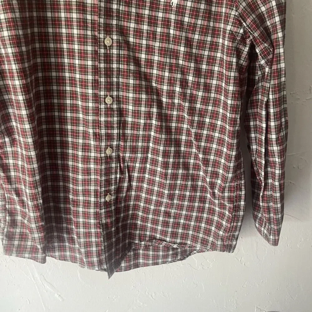 Ralph Lauren Big Boys Large 14-16‎ Red Green Plaid Long Sleeve Button Up